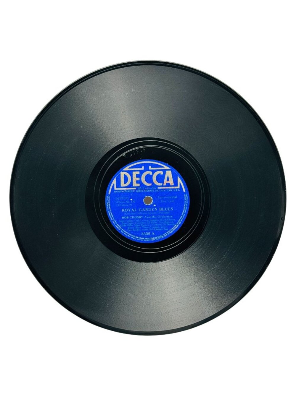 Bob Crosby Royal Garden Blues Squeeze Me 10 Inch Shellac 78 RPM Decca 3339 VG+